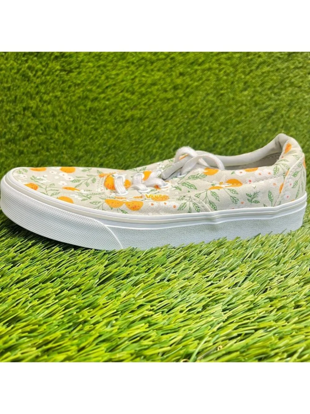 Vans Doheny Floral Womens Size 7 White Green Athletic Skateboard Shoes Sneakers